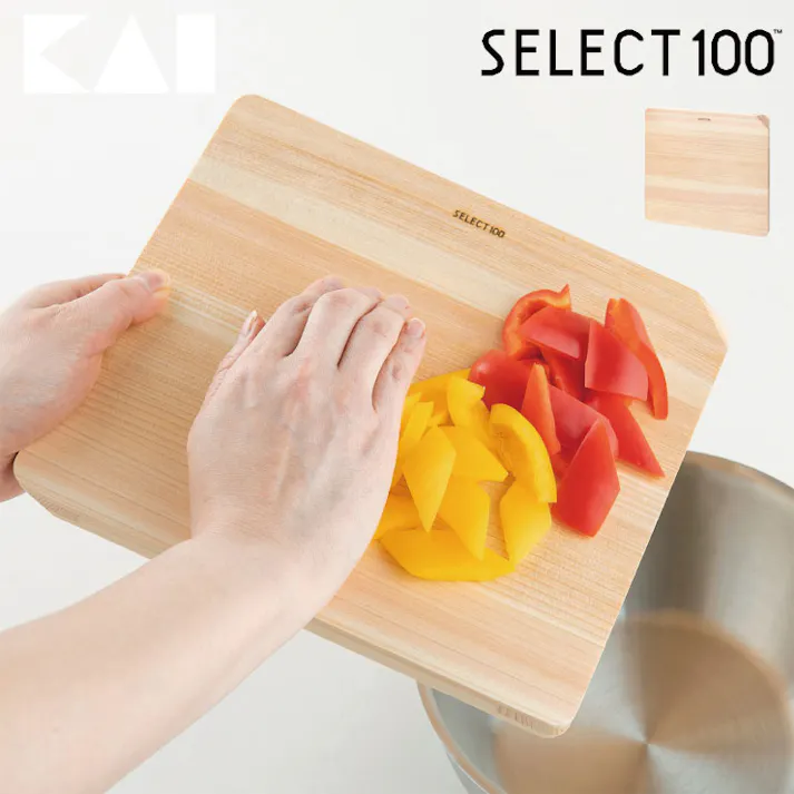 貝印 セレクト100 カッティングボード 230×210mm SELECT100 AP5125【まな板 カッティングボード ひのき 木 食洗機対応 kai】