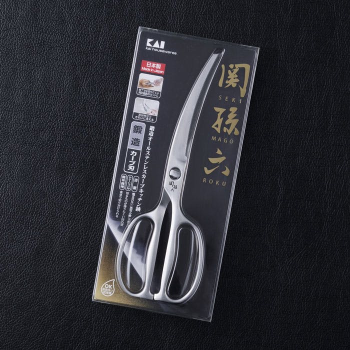 関孫六 鍛造オールステンレスカーブキッチン鋏 DH3346 貝印 KAI