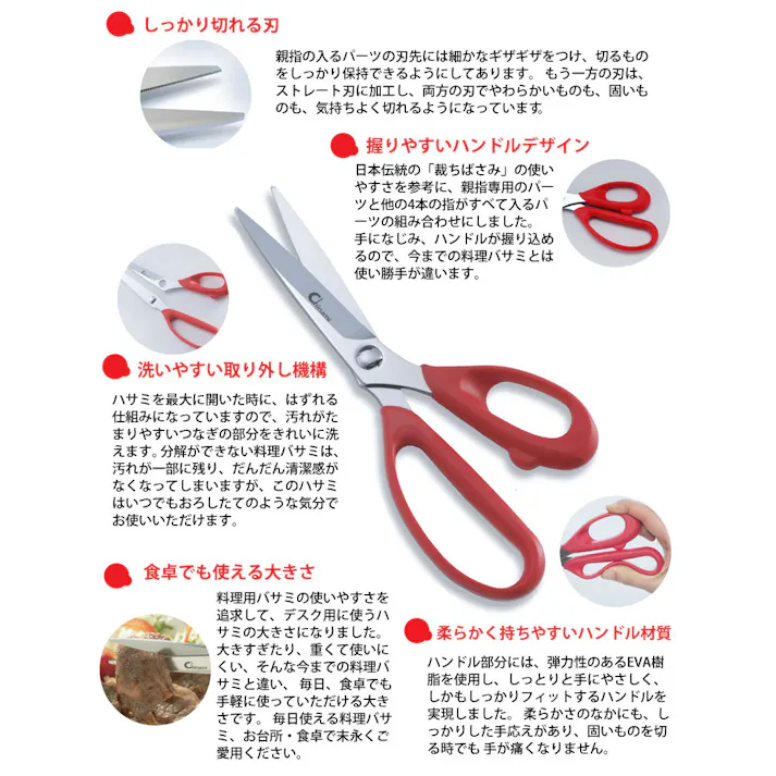 サンクラフト 浜内千波の料理のプロが考えたキッチンバサミ CHI-01【キッチンバサミ 分解 日本製 キッチンはさみ 調理ツール】