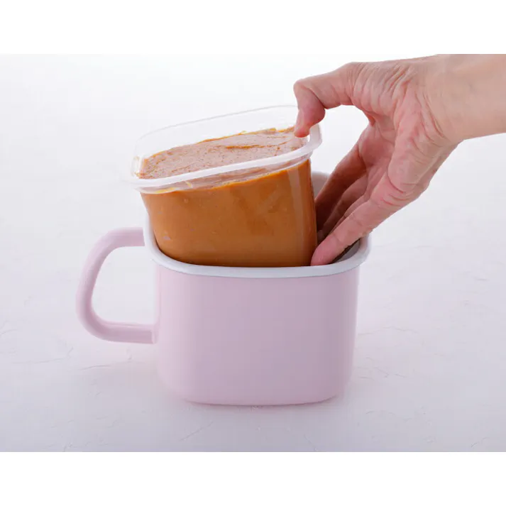 富士ホーロー 味噌ポット【ホーロー容器 みそ容器 ホーロー みそポット 琺瑯容器 保存容器 密閉 ストッカー 持ち手 キッチン用品 便利 直火 オーブン】バニラ