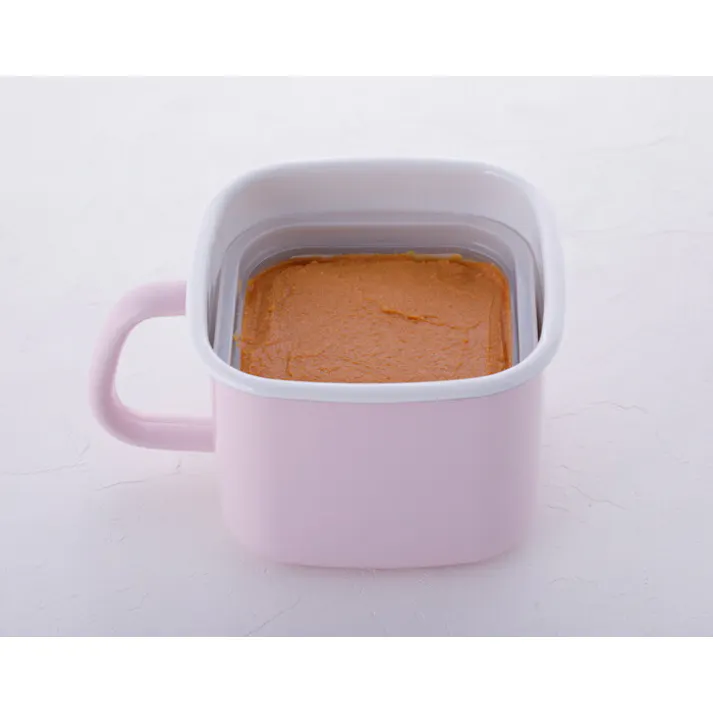 富士ホーロー 味噌ポット【ホーロー容器 みそ容器 ホーロー みそポット 琺瑯容器 保存容器 密閉 ストッカー 持ち手 キッチン用品 便利 直火 オーブン】バニラ