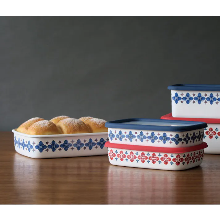 クッカ ストックポット 丸型 14cm 1.6L 富士ホーロー ネイビー 持ち手付き,ホーロー容器,琺瑯容器,琺瑯,容器,保存容器,直火,ストッカー,みそ