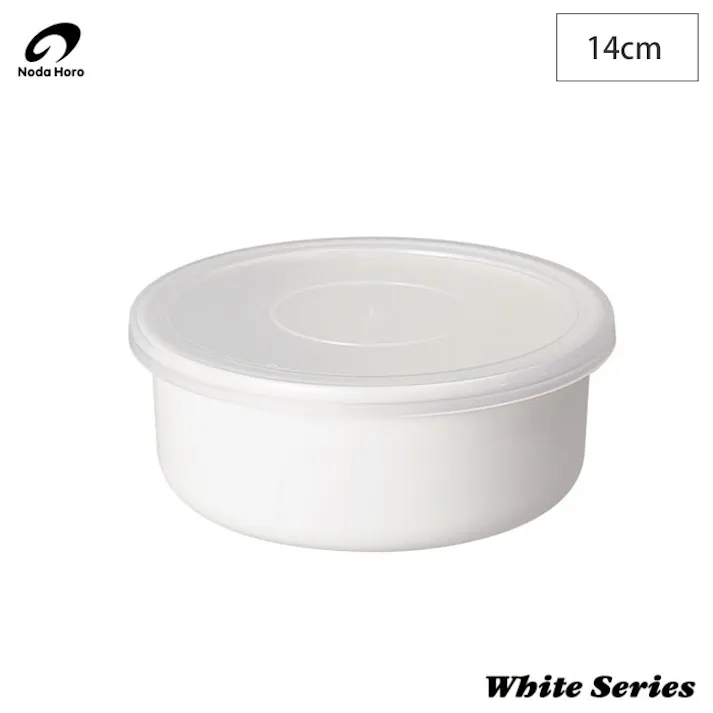 野田琺瑯 ホワイトシリーズ ラウンド 丸型 14cm 0.8L シール蓋付き RD-14【ホーロー容器 キッチン用品 琺瑯 容器 保存容器 ストッカー 食材 みそ 調味料 収納 ホーロー 日本製】