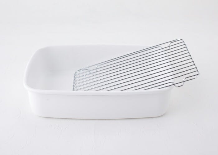 富士ホーロー アミ付き ホーロー容器 L 1.6L【天ぷらバット