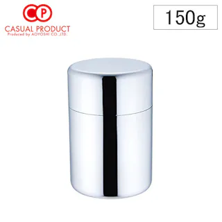 CASUAL PRODUCT ステンレス お茶缶 ミラー 150g【400ml ステンレス 茶葉 保存容器 キャニスター 茶筒 カジュアルプロダクト 青芳製作所】