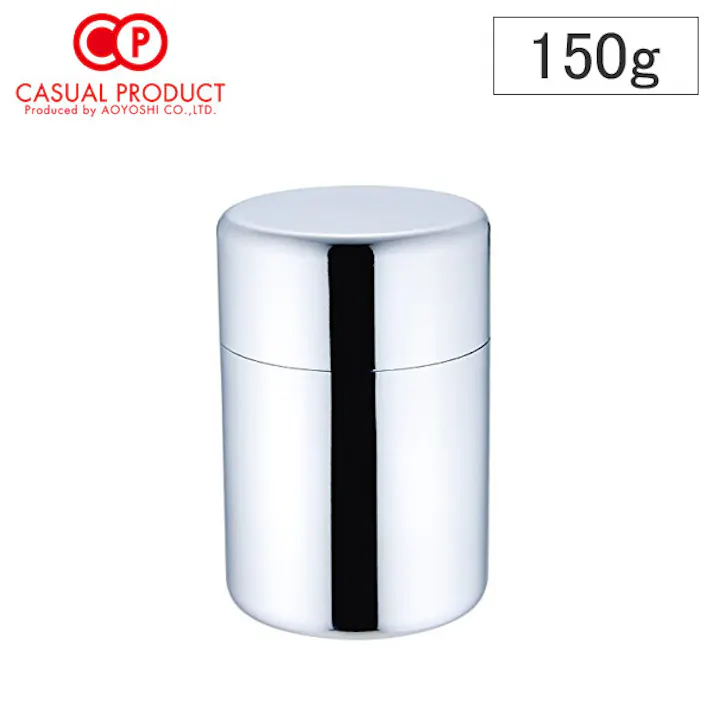 CASUAL PRODUCT ステンレス お茶缶 ミラー 150g【400ml ステンレス 茶葉 保存容器 キャニスター 茶筒 カジュアルプロダクト 青芳製作所】