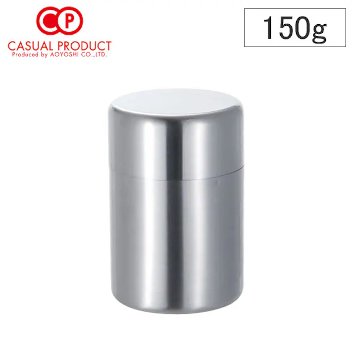 CASUAL PRODUCT ステンレス お茶缶 つや消し 150g【400ml ステンレス 茶葉 保存容器 キャニスター 茶筒 カジュアルプロダクト 青芳製作所】お茶缶つや消し150g