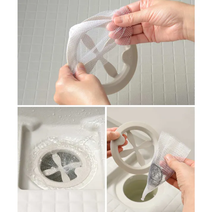 オークス レイエ お風呂掃除が楽になる浴室排水口ネットホルダー LS1578【排水口 お風呂 バス 浴室掃除 排水口ネット 水回り AUX leye 日本製】