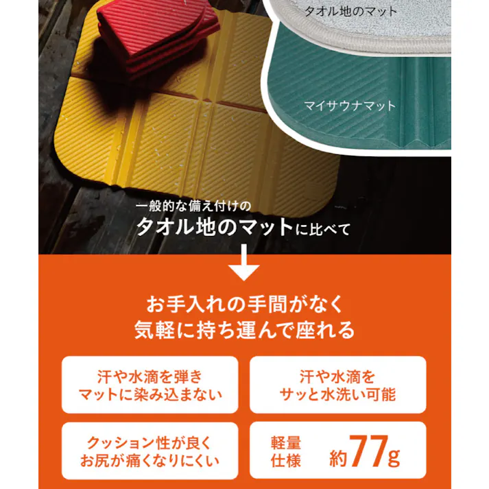トムテ マイサウナマット シービージャパン tomte CB JAPAN【サウナマット サウナ室 お風呂 外気浴 コンパクト 持ち運び アウトドア サウナグッズ】 イエロー