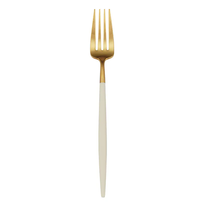 クチポール ゴア テーブルフォーク ホワイト×ゴールド Cutipol GOA GO.04 WGB【カトラリー フォーク ステンレス 金 食器 正規品】