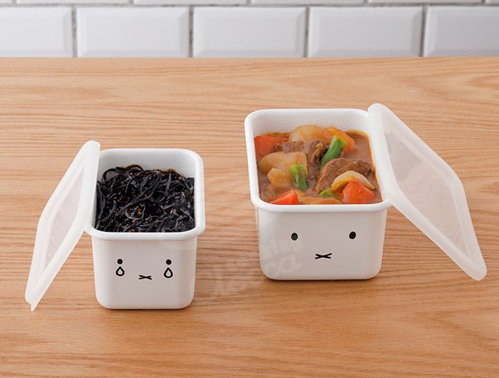 ミッフィー ボリス フェイス 深型角容器 2個セット 富士ホーロー