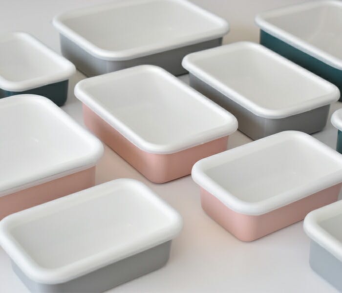 富士ホーロー コットン 浅型角容器 S CTN-S Cotton Series コットン