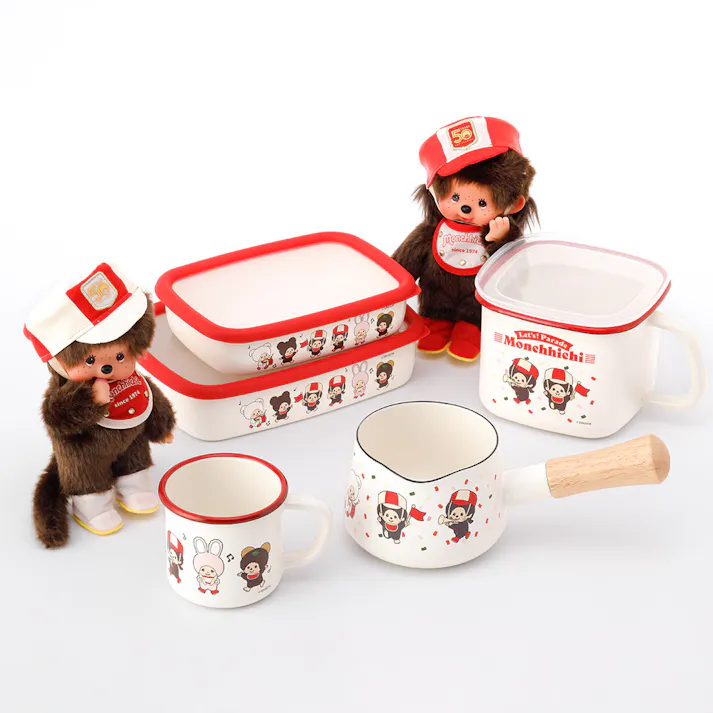 富士ホーロー モンチッチ みそポット レッツ!パレード【ホーロー容器 みそ容器 ホーロー みそポット 琺瑯容器 保存容器 密閉 ストッカー 持ち手 キッチン用品 便利 キャラクター グッズ】 みそポット