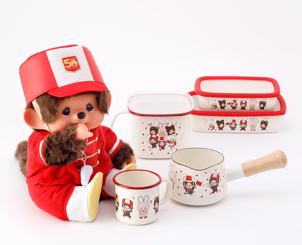 富士ホーロー モンチッチ みそポット レッツ!パレード【ホーロー容器