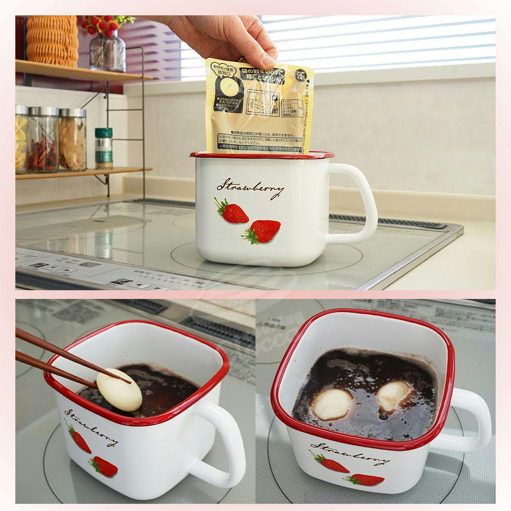 富士ホーロー ストロベリーシリーズ 角型ストックポット STB-KP