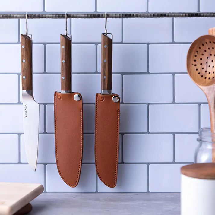 GLAMP. グランプ 牛革製ナイフカバー LIMON【包丁ケース 持ち運び ナイフ 包丁カバー レザーケース レザーカバー 牛革 アウトドア 調理器具 日本製 関市】 三徳ナイフ用