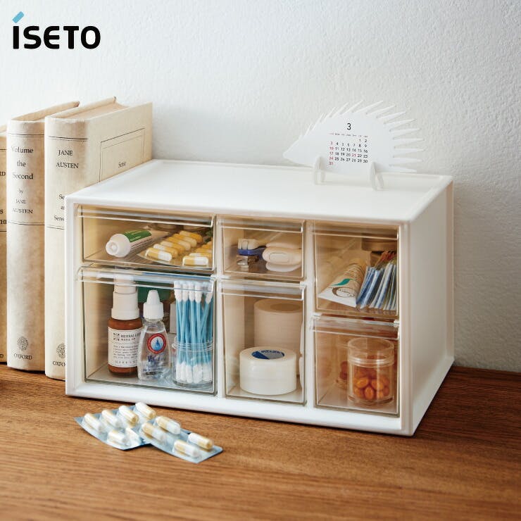 小引き出し　　薬箱 おくすりケース 2段 ISETO I-576 伊勢藤 イセトー【お薬ケース