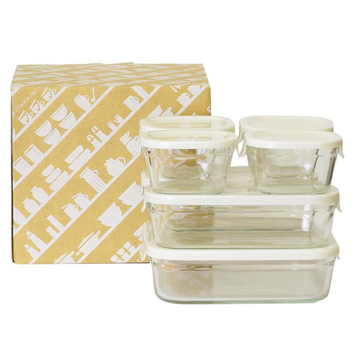 iwaki イワキ パック&レンジ ホワイト 7点セット 角型【保存容器