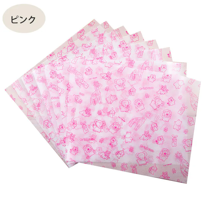 たべっ子どうぶつ ワックスペーパー 30枚 貝印 kai メール便【たべっこどうぶつ グッズ ラッピング お菓子 耐油紙 キャラクター 動物】ピンク