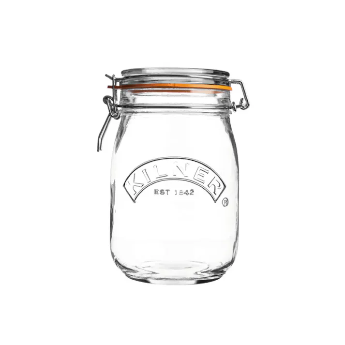 キルナー ラウンド クリップトップジャー 1L 38-2017-00 KILNER ROUND CLIPTOP JAR【ガラスジャー 瓶 ビン ガラス 保存瓶 1リットル 煮沸消毒 ガラス瓶 蓋付 ガラス容器】1L