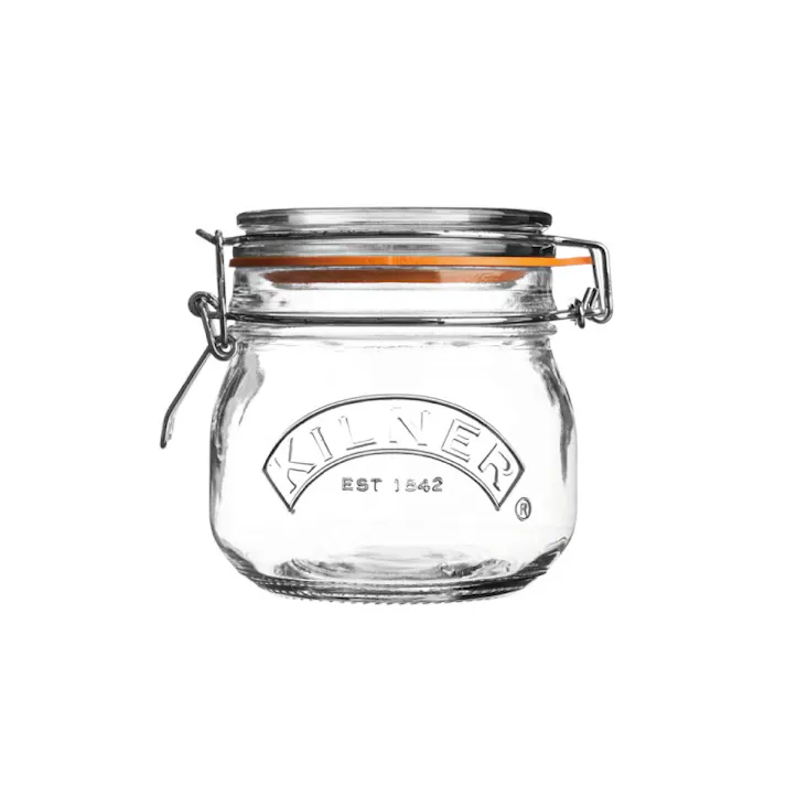 キルナー ラウンド クリップトップジャー 0.5L 38-2018-00 KILNER ROUND CLIPTOP JAR【ガラスジャー ジャム瓶 ガラス 保存瓶 0.5リットル 煮沸消毒 ガラス瓶 蓋付】0.5L