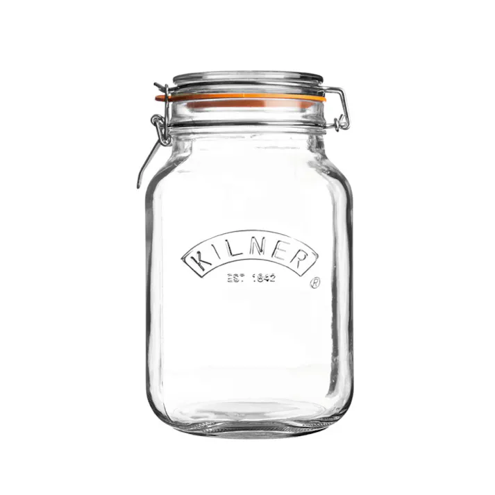 キルナー スクエア クリップトップスパイスジャー 1.5L 38-2025-00 KILNER SQUARE CLIPTOP SPICE JAR【梅酒 果実酒 ピクルス 瓶 ビン ガラス 保存瓶 1.5リットル】1.5L