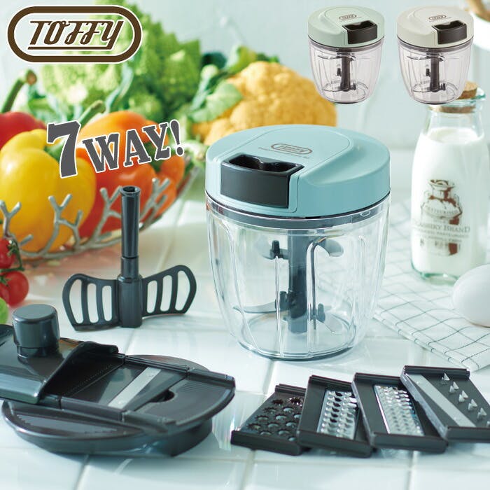 トフィー マルチハンディチョッパー K-HC7 LADONNA ラドンナ Toffy【チョッパー みじん切り ブレンダー 薄切り 薄千切り つま切り 千切り おろし】 アッシュホワイト