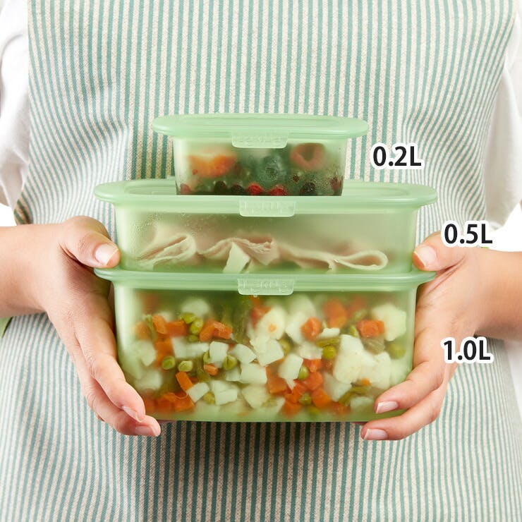 ルクエ　シリコン　セット Lekue ルクエ リユーサブル シリコンボックス 3点セット （0.2L＆0