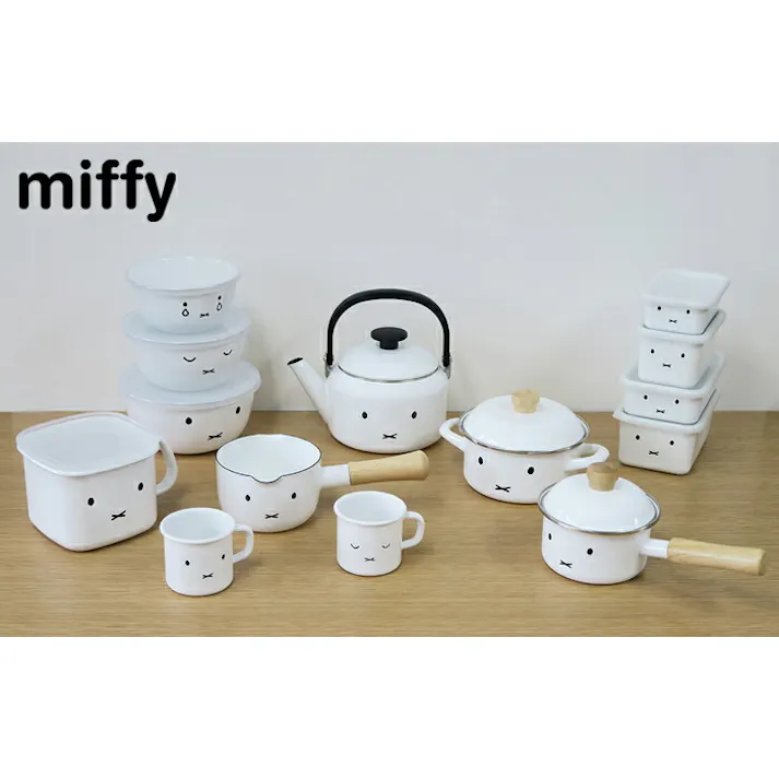 ミッフィーフェイス 深型角容器S MFF-DS 富士ホーロー【ミッフィー グッズ miffy シンプルフェイス ホーロー容器 保存容器 琺瑯容器 ほうろう ディックブルーナ】