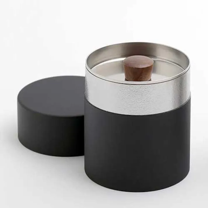 茶き 茶筒 小 全2種 宮崎製作所【茶葉 保存容器 ステンレス 日本製】 くろいろ