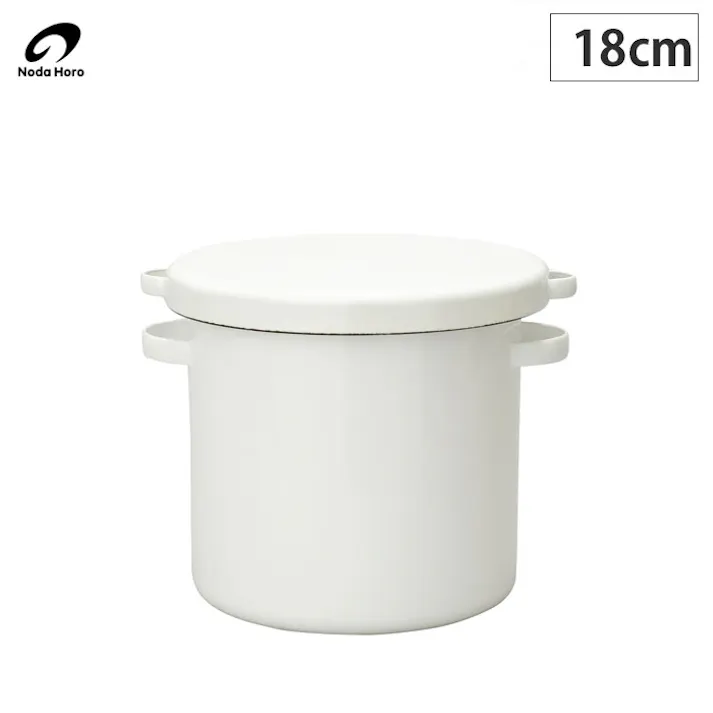 野田琺瑯 ラウンドストッカー18cm ホーロー容器 WRSー18【ホーロー 琺瑯 保存容器 米びつ 味噌 みそ 梅干し 漬物容器 容器 ぬか漬け 野田 日本製】
