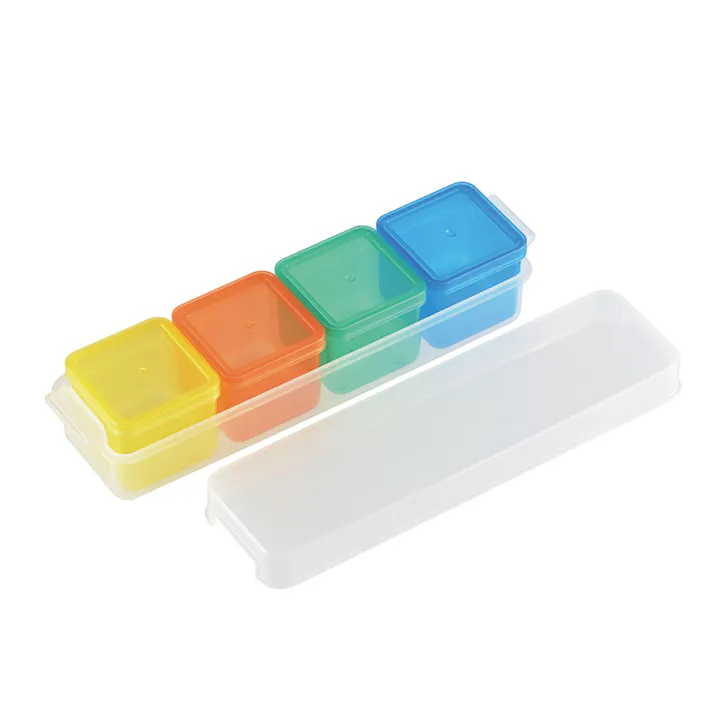 ビタプラ キューブストッカー4pc VP-103【保存容器 お弁当用 小分け保存 離乳食 冷凍 冷蔵 電子レンジ対応】キューブストッカー4pc