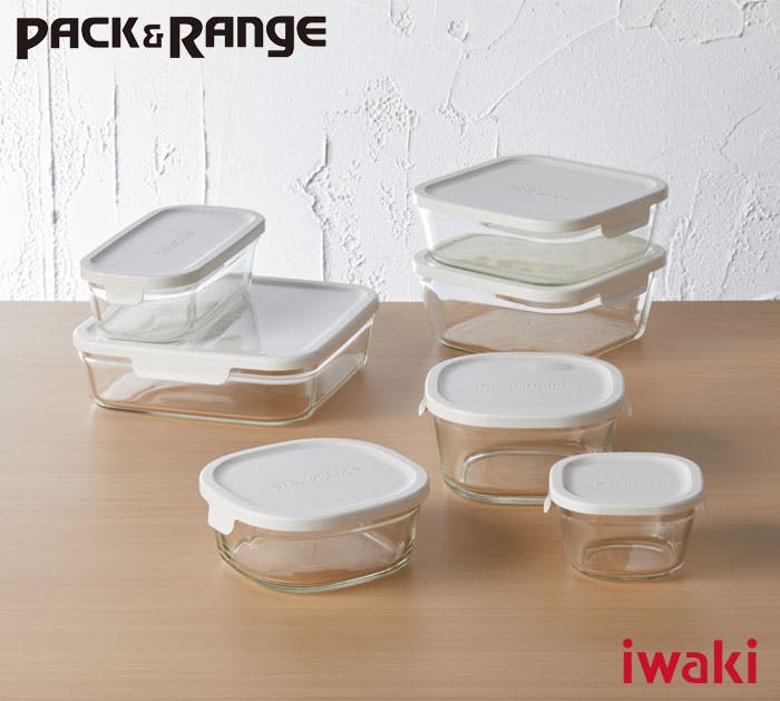 iwaki パック＆レンジ角型5点セット(耐熱ガラス)《公式》ギフト