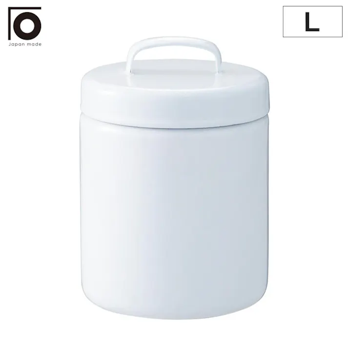 にちにち道具 ラウンドキャニスター L シール蓋付き ホワイト 野田琺瑯【保存容器 ホーロー 琺瑯 日本製】