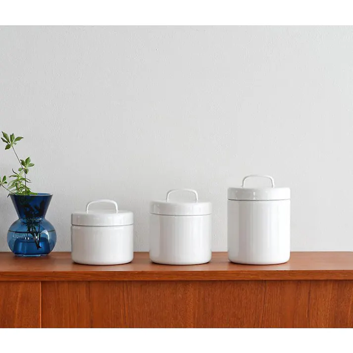 にちにち道具 ラウンドキャニスター L シール蓋付き ホワイト 野田琺瑯【保存容器 ホーロー 琺瑯 日本製】
