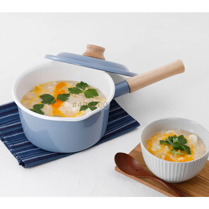 富士ホーロー コットンプラス 18cmソースパン 蓋付き ガス火 IH対応 CTP-18S Cotton Plus コットンプラスシリーズ【琺瑯 片手鍋 ホーロー鍋 琺瑯鍋 離乳食 調理器具 IH200V】 グレージュ