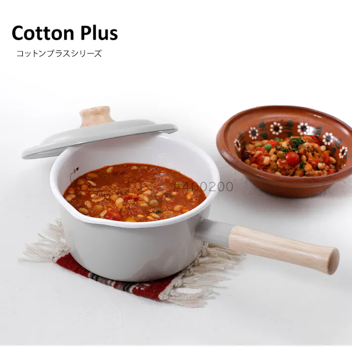 富士ホーロー コットンプラス 18cmソースパン 蓋付き ガス火 IH対応 CTP-18S Cotton Plus コットンプラスシリーズ【琺瑯 片手鍋 ホーロー鍋 琺瑯鍋 離乳食 調理器具 IH200V】 パープル