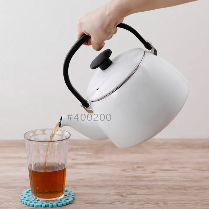 富士ホーロー コットン プラス ホーロー ケトル 2.5L ガス火 IH対応 CTP-2.5K【琺瑯 やかん 直火 ほうろう 麦茶ケトル】 パープル