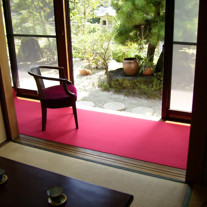 インテリアショップゆうあい 防炎 毛氈(もうせん)風 朱赤 パンチカーペット 約 182cm幅 × 18m レッドカーペット レッド 赤 フェルト 式典 祭典 婚礼 ひな壇 結納 お祝い wmousen-182