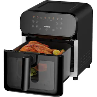 ノンフライヤー 6.2L 大容量 2-5人用 タッチパネル 窓付き F60 ブラック