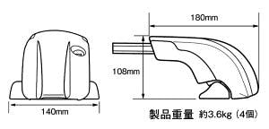 未使用　PLAA エアロバーフットセッEF100A Amazon | Terzo テルッツォ (by PIAA) ルーフキャリア