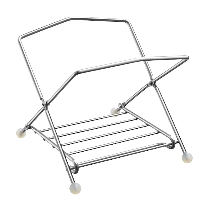 オークス 広口で捨てやすいポリ袋ホルダー ステンレス AUC1406【簡易ごみ箱 生ゴミ入れ 広口 三角コーナー 折りたたみ】