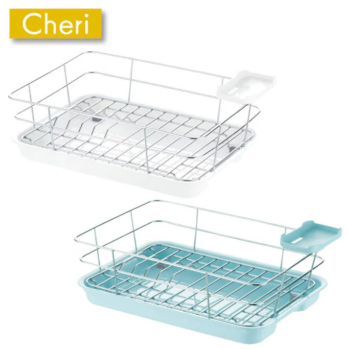 リッチェル シェリー ワイヤー水切りセット C ミントCheri Richell 16900-1 16901-8【ラック かご カゴ スリム コンパクト トレー】