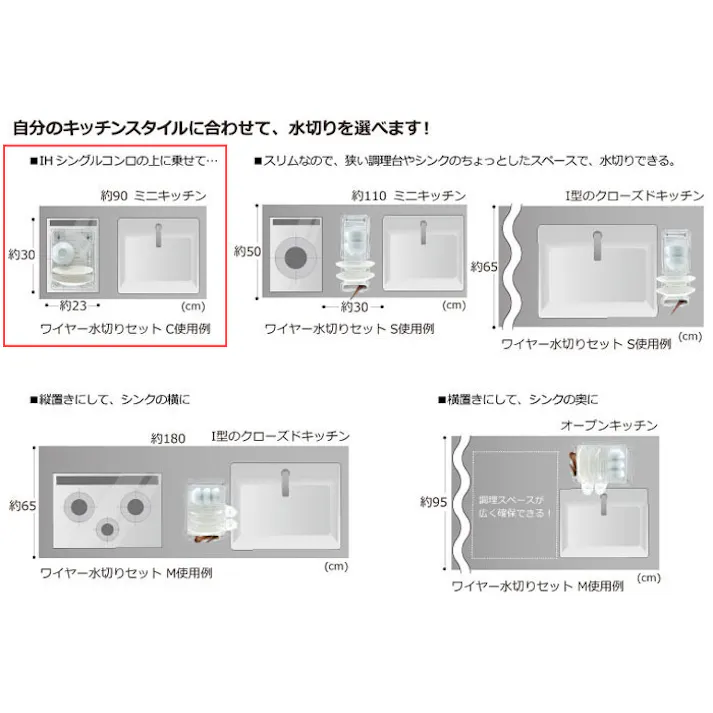 リッチェル シェリー ワイヤー水切りセット C ミントCheri Richell 16900-1 16901-8【ラック かご カゴ スリム コンパクト トレー】