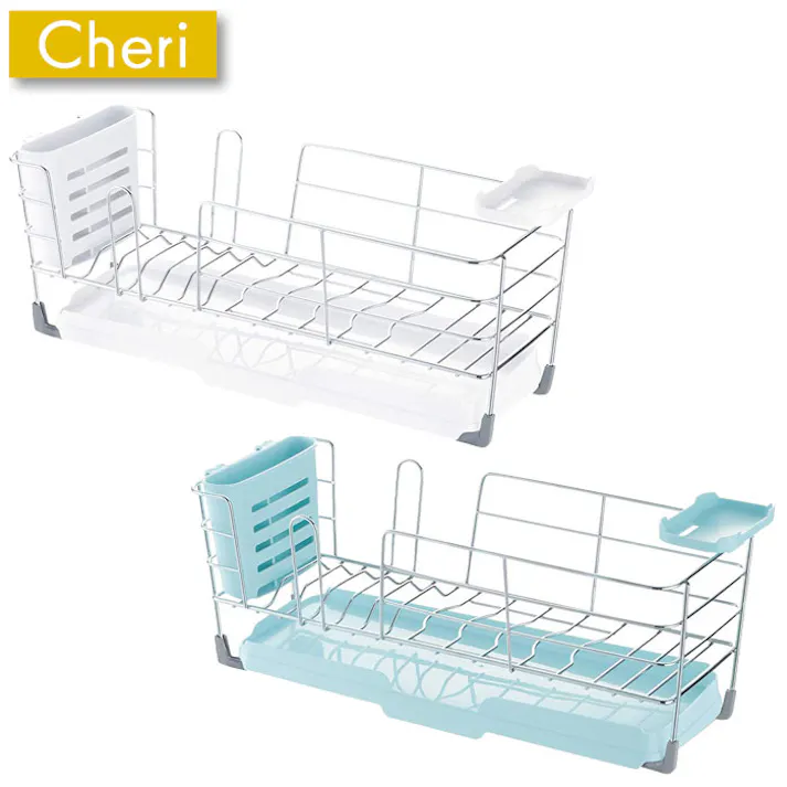 リッチェル シェリー ワイヤー水切りセット S ミントCheri Richell 16902-5 16903-2【ラック かご カゴ スリム コンパクト トレー】