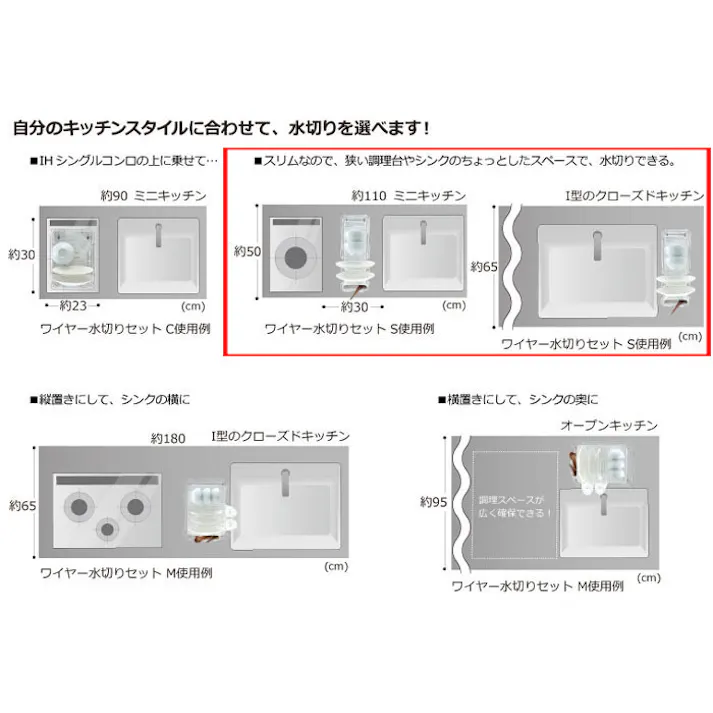 リッチェル シェリー ワイヤー水切りセット S ミントCheri Richell 16902-5 16903-2【ラック かご カゴ スリム コンパクト トレー】