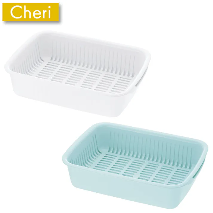 リッチェル シェリー 水切りバット L ミントCheri Richell 16910-0 16911-7【水切り 野菜 かご カゴ ざる ザル 日本製】水切りバット Lホワイト