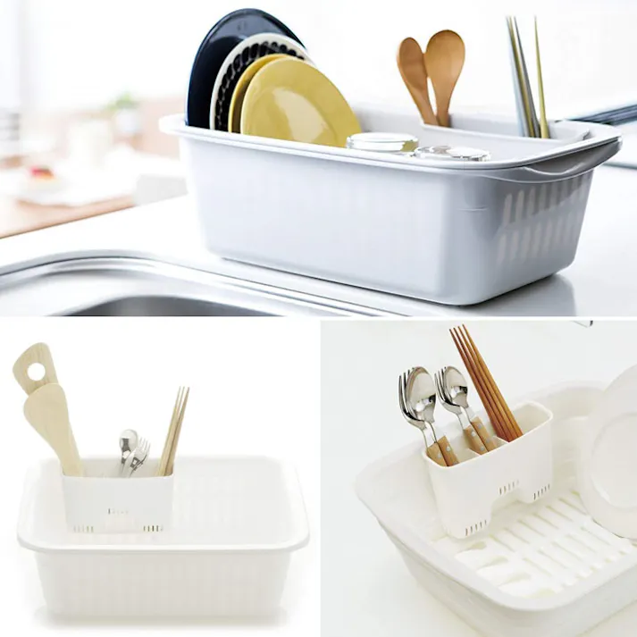 リッチェル シェリー 水切りセット M ミントCheri Richell 16912-4 16913-1【水切り ラック かご カゴ 日本製】 ホワイト