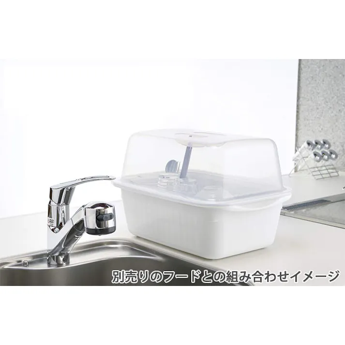 リッチェル シェリー 水切りセット L Cheri Richell 16914-8 16915-5【ラック かご カゴ 日本製】 ホワイト