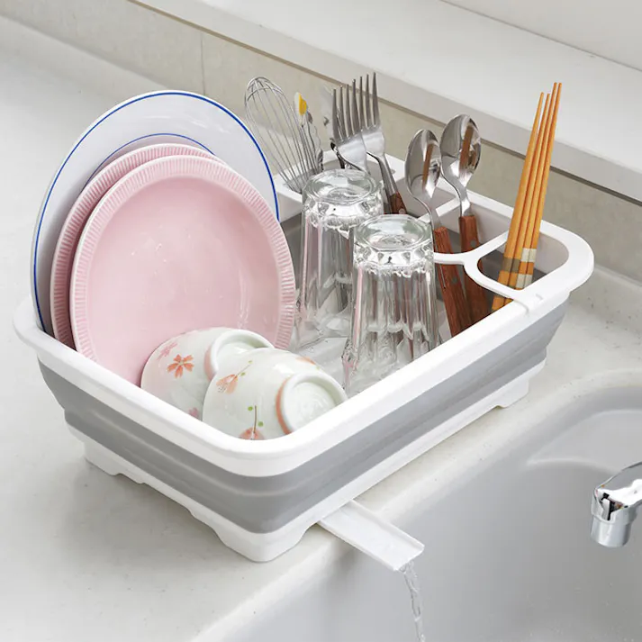 デイズ 折り畳み 水切りバスケット コンパクト DS-08 タマハシ【水切りかご 折りたたみ 洗い桶 キッチン】